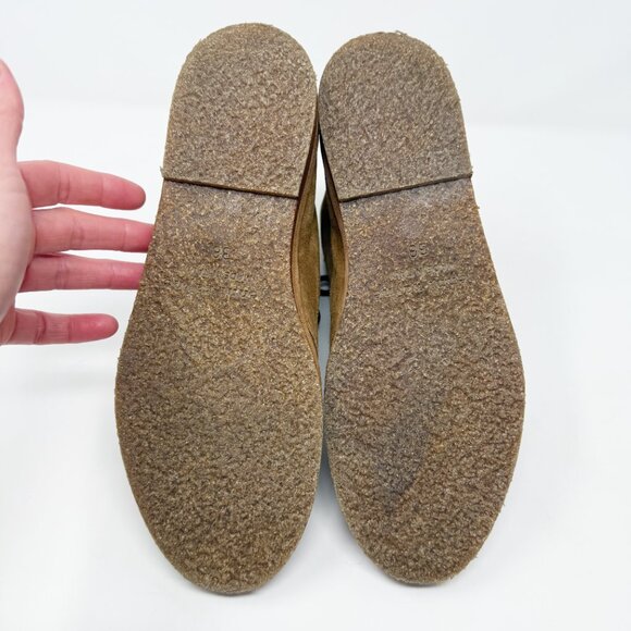 Jenni Kayne Tan Suede Canyon Boots Women's Sz EU 38/US 8 Lace Up Made in Italy - Picture 6 of 9